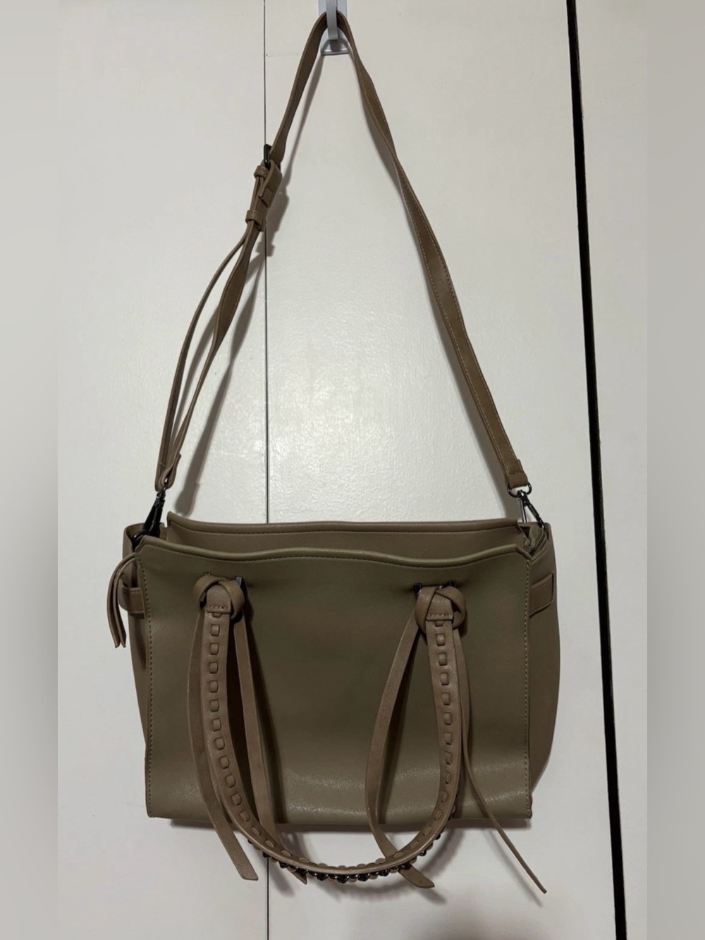 Urban Expressions Tan Vegan Leather Tote Bag – Convertible Crossbody Purse